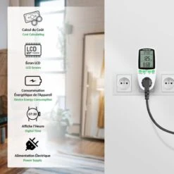 FISHTEC® Wattmètre - Prise Contrôle Coût De La Consommation D'Énergie - Affichage Numérique De La Puissance Électrique 7 FISHTEC® Wattmètre - Prise Contrôle Coût De La Consommation D'Énergie - Affichage Numérique De La Puissance Électrique -Legrand || Schneider® Soldes Boutique 81923415 3