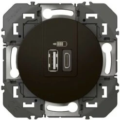 Legrand Double Chargeur USB 1 Type-A + 1 Type-C Dooxie 3A - Noir (600549)