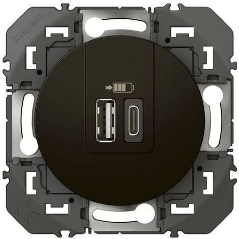 Legrand Double Chargeur USB 1 Type-A + 1 Type-C Dooxie 3A - Noir (600549) 1 Legrand Double Chargeur USB 1 Type-A + 1 Type-C Dooxie 3A - Noir (600549)