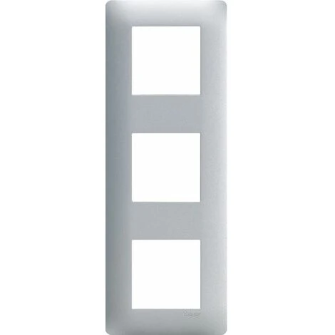 Plaque 3 Postes - Hager Essensya - Entraxe 71 Mm - Titane - Hager We493 1 Plaque 3 Postes - Hager Essensya - Entraxe 71 Mm - Titane - Hager We493