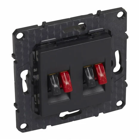 Altège Prise Haut Parleur Double Noir Composable BTICINO BTAL47SD 1 Altège Prise Haut Parleur Double Noir Composable BTICINO BTAL47SD