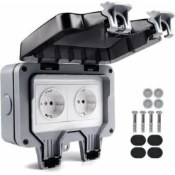 Prise Etanche Exterieur Ip66, Prise Électrique Externe, Résistant Aux Intempéries, Prise Extérieure De Anti Poussière Prise Électriques Murale