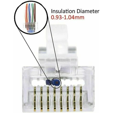 Lot De 25 Connecteur Rj45 Cat6 Embout De Connecteur Blindé Nickelé Rj45 8P8C Via Une Prise Modulaire Ethernet 2 Lot De 25 Connecteur Rj45 Cat6 Embout De Connecteur Blindé Nickelé Rj45 8P8C Via Une Prise Modulaire Ethernet – Image 2