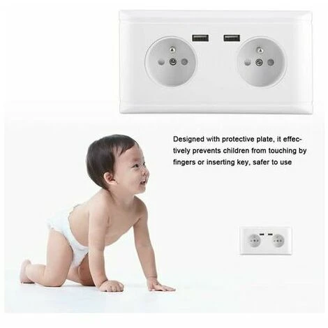 Prise USB Multifonctionnelle Prise UE Prise De Courant Murale Avec Double Port USB Pour Le Chargement Du Téléphone 250 V 2 Prise USB Multifonctionnelle Prise UE Prise De Courant Murale Avec Double Port USB Pour Le Chargement Du Téléphone 250 V – Image 2