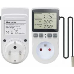 Prise Thermostat Regulateur De Température Numérique Chauffage Refroidissement Avec Sonde, LCD Prise Contrôleur De Température Minuteur Pour Aquarium Incubateur Serre -Legrand || Schneider® Soldes Boutique 87577078 5