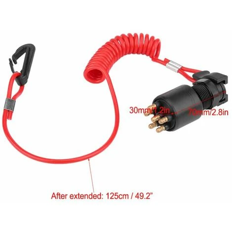 Interrupteur à Clé De Contact Avec Longe De Sécurité Pour Johnson Evinrude Boat OE 5005801 Moteur Johnson 90 Cv Contacteur Coupe Circuit 5 Interrupteur à Clé De Contact Avec Longe De Sécurité Pour Johnson Evinrude Boat OE 5005801 Moteur Johnson 90 Cv Contacteur Coupe Circuit – Image 5