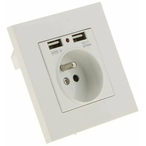 Prise Murale, Prise Electrique Murale Avec Double USB 5V/2100mA, Prise Encastrable Avec 2 Ports De USB Pratique Et Manialble 2 Prise Murale, Prise Electrique Murale Avec Double USB 5V/2100mA, Prise Encastrable Avec 2 Ports De USB Pratique Et Manialble – Image 2