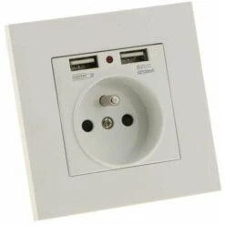 Prise Murale, Prise Electrique Murale Avec Double USB 5V/2100mA, Prise Encastrable Avec 2 Ports De USB Pratique Et Manialble 7 Prise Murale, Prise Electrique Murale Avec Double USB 5V/2100mA, Prise Encastrable Avec 2 Ports De USB Pratique Et Manialble -Legrand || Schneider® Soldes Boutique 88683097 3
