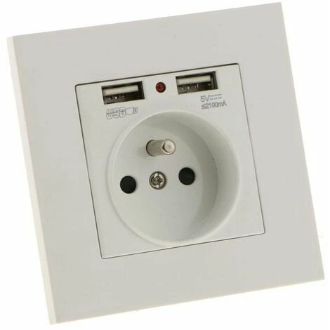Prise Murale, Prise Electrique Murale Avec Double USB 5V/2100mA, Prise Encastrable Avec 2 Ports De USB Pratique Et Manialble 3 Prise Murale, Prise Electrique Murale Avec Double USB 5V/2100mA, Prise Encastrable Avec 2 Ports De USB Pratique Et Manialble – Image 3