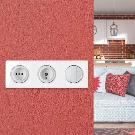 Plaque De Finition Garda En Verre, Horizontal, 3 Postes Blanc 2 Plaque De Finition Garda En Verre, Horizontal, 3 Postes Blanc – Image 2