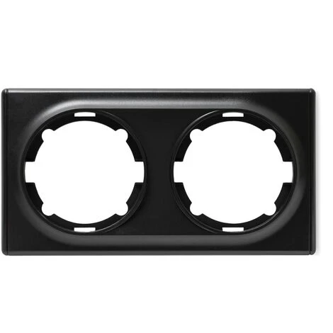 Plaque De Finition Florence En Plastique, 2 Postes Noir 1 Plaque De Finition Florence En Plastique, 2 Postes Noir