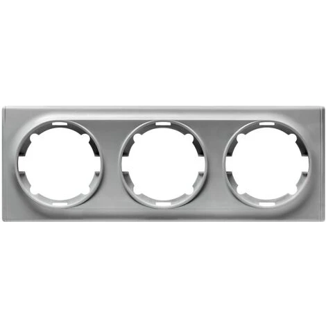 Plaque De Finition Florence En Plastique, 3 Postes Gris 1 Plaque De Finition Florence En Plastique, 3 Postes Gris