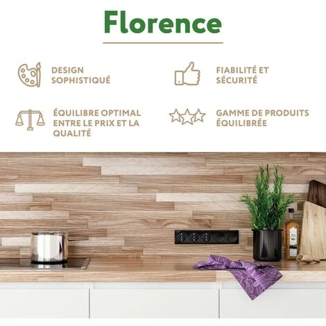 Plaque De Finition Florence En Plastique, 3 Postes Gris 3 Plaque De Finition Florence En Plastique, 3 Postes Gris – Image 3