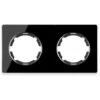 Plaque De Finition Garda En Verre, Horizontal, 2 Postes Noir
