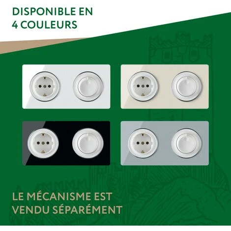 Plaque De Finition Garda En Verre, Horizontal, 2 Postes Noir 3 Plaque De Finition Garda En Verre, Horizontal, 2 Postes Noir – Image 3