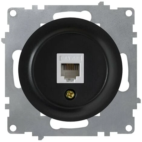Prise Réseau RJ45, Prise Réseau 1xRJ45, CAT5e, Encastrée, Sans Cadre Noir 1 Prise Réseau RJ45, Prise Réseau 1xRJ45, CAT5e, Encastrée, Sans Cadre Noir