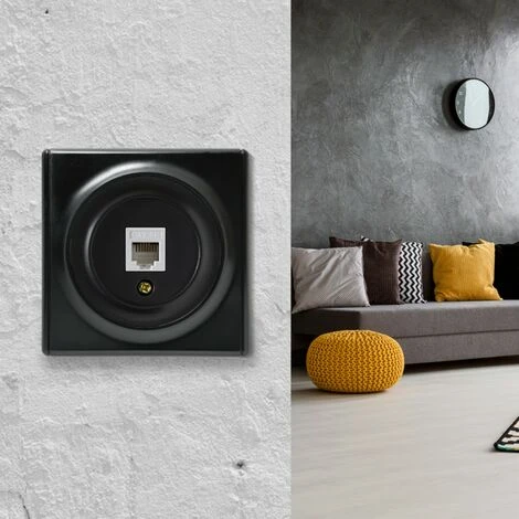 Prise Réseau RJ45, Prise Réseau 1xRJ45, CAT5e, Encastrée, Sans Cadre Noir 2 Prise Réseau RJ45, Prise Réseau 1xRJ45, CAT5e, Encastrée, Sans Cadre Noir – Image 2