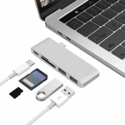 Adaptateur MacBook USB C Hub, Adaptateur Hub Type C Slim Aluminium Thunderbolt 3 Adaptateur Dock, Argent -Legrand || Schneider® Soldes Boutique 90519601 3