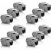 12x Module Keystone CAT 6a Jack - Blindé STP Connecteur RJ45 Installation Snap-In Montage Câble Brut CAT 500Mhz 10GBit/s