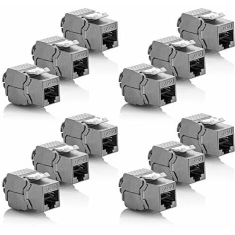12x Module Keystone CAT 6a Jack - Blindé STP Connecteur RJ45 Installation Snap-In Montage Câble Brut CAT 500Mhz 10GBit/s 1 12x Module Keystone CAT 6a Jack - Blindé STP Connecteur RJ45 Installation Snap-In Montage Câble Brut CAT 500Mhz 10GBit/s