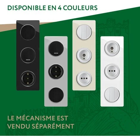 Plaque De Finition En Verre Garda, 3 Postes, Vertical Beige 4 Plaque De Finition En Verre Garda, 3 Postes, Vertical Beige – Image 4