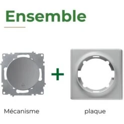 Interrupteur Va-et-vient Simple, Encastré, Avec Plaque De Finition Florence Gris