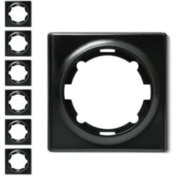 Plaque De Finition Florence En Plastique, 1 Poste (pack De 7) Noir 7 Pieces