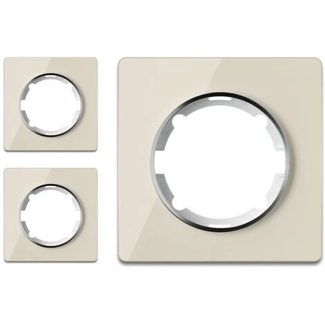 Plaque De Finition Garda En Verre, 1 Poste, Encastré (pack De 3) Beige 3 Pièces 1 Plaque De Finition Garda En Verre, 1 Poste, Encastré (pack De 3) Beige 3 Pièces