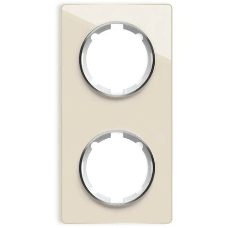 Plaque De Finition Garda En Verre, 2 Postes, Vertical Beige 1 Plaque De Finition Garda En Verre, 2 Postes, Vertical Beige