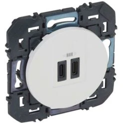 Double Chargeur USB DOOXIE 3A Finition Blanc Type-C - LEGRAND - 600345