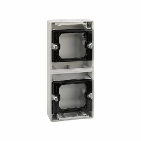 Base Grise étanche 2 éléments Verticaux Simon 44 Aqua 4400763-035 1 Base Grise étanche 2 éléments Verticaux Simon 44 Aqua 4400763-035