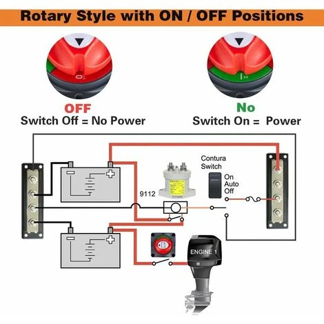 SR Coupe Circuit De Batterie 12V - 48V Interrupteur Isolateur De Batterie, Interrupteur De Déconnexion De Batterie étanche 275A Commutateur D'Isolateur De Batterie Pour Voitures, Bateaux,Véhicules 3 SR Coupe Circuit De Batterie 12V - 48V Interrupteur Isolateur De Batterie, Interrupteur De Déconnexion De Batterie étanche 275A Commutateur D'Isolateur De Batterie Pour Voitures, Bateaux,Véhicules – Image 3