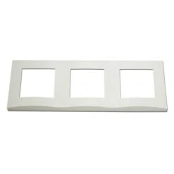 Plaque Triple Blanche 3 Postes Horizontale Entraxe 71mm Bord Biseauté Pour Appareilllage Mural ALTERNATIVE ELEC AE51003