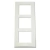 Plaque Triple Blanche 3 Postes Verticale Entraxe 57mm Bord Biseauté Pour Appareilllage Mural ALTERNATIVE ELEC AE51005