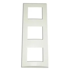 Plaque Triple Blanche 3 Postes Verticale Entraxe 71mm Bord Biseauté Pour Appareillage Mural AE ALTERNATIVE ELEC AE51008