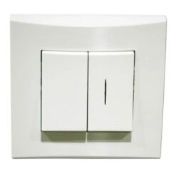 Va Et Vient + V&V Lumineux Blanc 10A 250V Balisage Connexion Auto Fixation Vis / Griffes Avec Plaque ALTERNATIVE ELEC AE52004-P