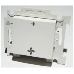 Commande VMC Blanche 2 Vitesses Sans Position Arrêt 10A Encastrée Bornes Auto Fixation Vis Sans Plaque ALTERNATIVE ELEC AE52017