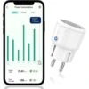Prise WLAN Avec Mesure De La Puissance, Prise WiFi, Design Mini, Consommation D'énergie, Mesure Et Compteur De Coût énergétique, Contrôle Vocal Avec Alexa & Google Assistant Minuterie / Programme App