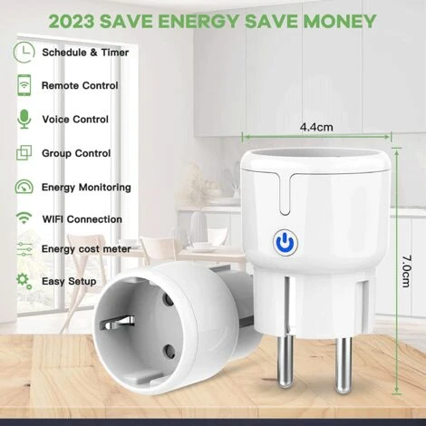 Prise WLAN Avec Mesure De La Puissance, Prise WiFi, Design Mini, Consommation D'énergie, Mesure Et Compteur De Coût énergétique, Contrôle Vocal Avec Alexa & Google Assistant Minuterie / Programme App 5 Prise WLAN Avec Mesure De La Puissance, Prise WiFi, Design Mini, Consommation D'énergie, Mesure Et Compteur De Coût énergétique, Contrôle Vocal Avec Alexa & Google Assistant Minuterie / Programme App – Image 5