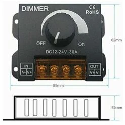 Interrupteur Variateur Interrupteur Marche/arrêt 12V-24V 30A Pour Contrôle De La Luminosité De La Lampe à Bandes LED -Legrand || Schneider® Soldes Boutique 97038857 5