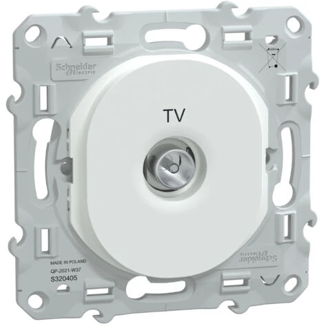 Schneider® Ovalis - Prise TV Simple - Blanc 1 Schneider® Ovalis - Prise TV Simple - Blanc