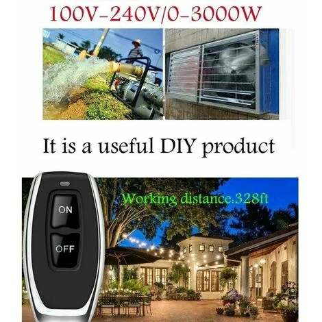 Commutateur à Distance Sans Fil AC 110 V/120 V/240 V/40 A, Commutateur RF Sans Fil Pour Appareils Ménagers, Pompe, Lampes De Plafond Et équipements électriques Avec Interrupteur à Distance De 100m Fon 4 Commutateur à Distance Sans Fil AC 110 V/120 V/240 V/40 A, Commutateur RF Sans Fil Pour Appareils Ménagers, Pompe, Lampes De Plafond Et équipements électriques Avec Interrupteur à Distance De 100m Fon – Image 4