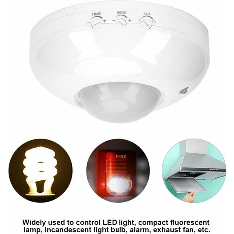 Détecteur De Mouvement, Capteur Détecteur De Mouvement Infrarouge Interrupteur Infrarouge Réglable Pour Montage Au Plafond, Couloir, Garage, Patio, Toilette. 2 Détecteur De Mouvement, Capteur Détecteur De Mouvement Infrarouge Interrupteur Infrarouge Réglable Pour Montage Au Plafond, Couloir, Garage, Patio, Toilette. – Image 2